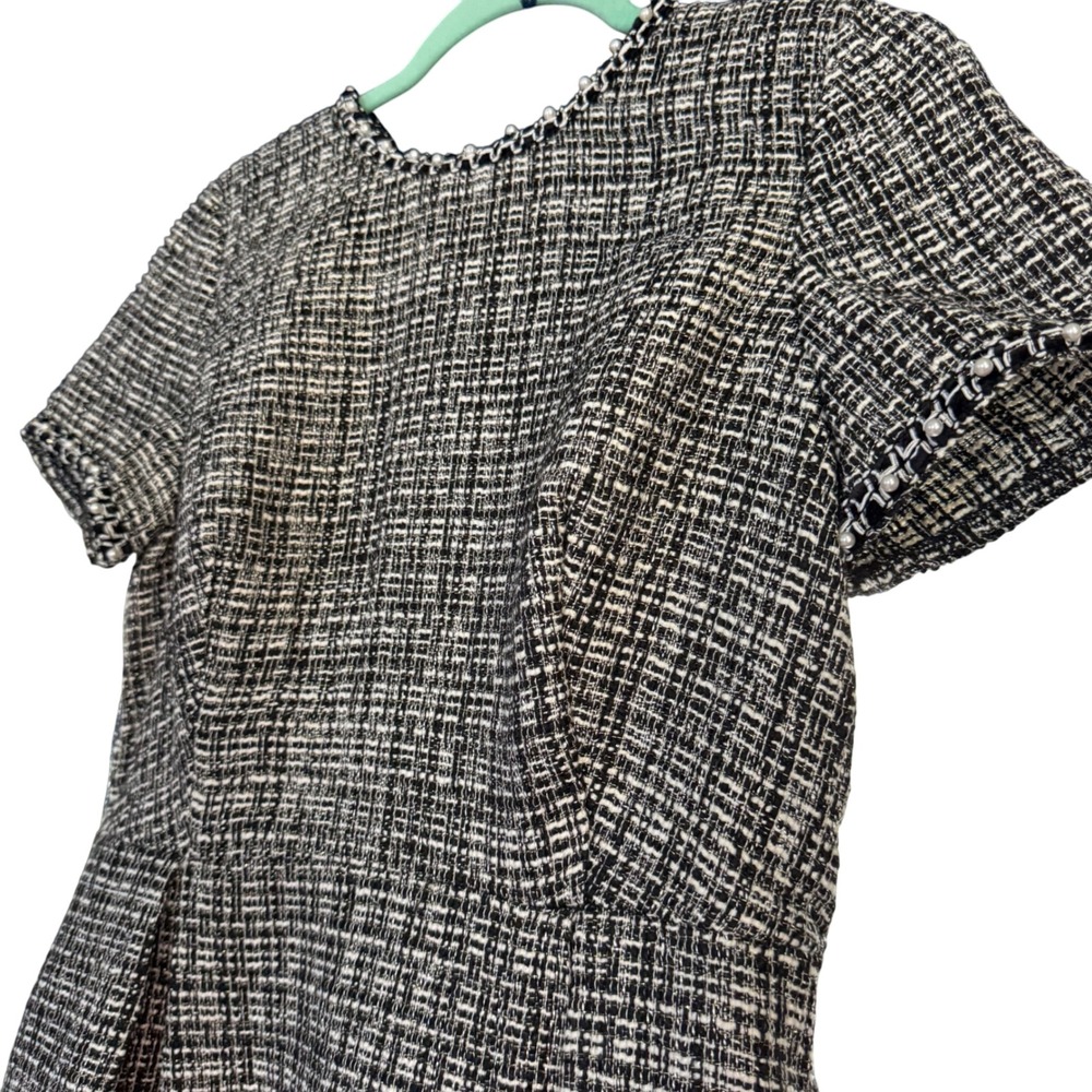 Solitaire Tweed Dress Pearl Trim Career Party Cocktail Dress Size 6‎ - Picture 5 of 8